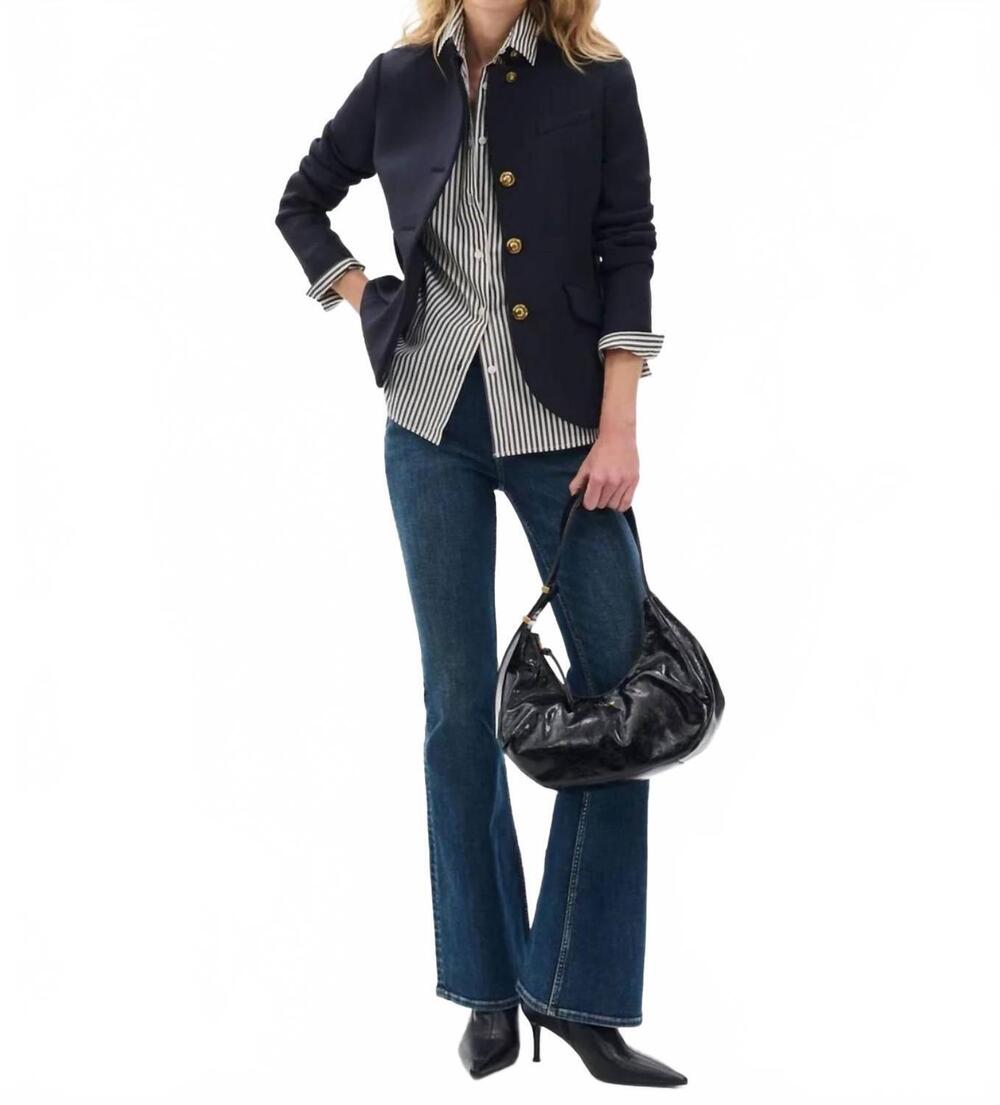 NEW RAG & BONE slade ponte blazer in blue